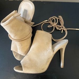 Well worn mules/booties